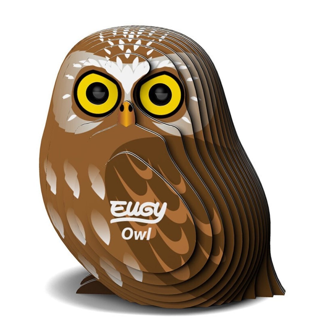 EUGY 3D坑纸拼图 - 044 猫头鹰 - 拼图 - 纸 咖啡色