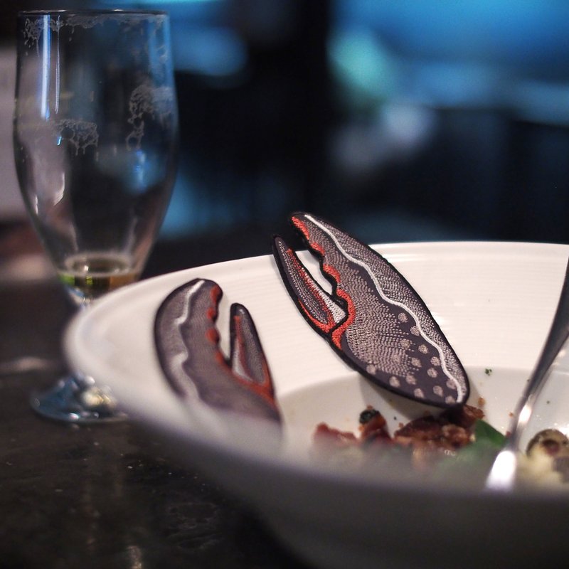 Lobster Claws Embroidered Patch Design - 贴纸 - 绣线 红色