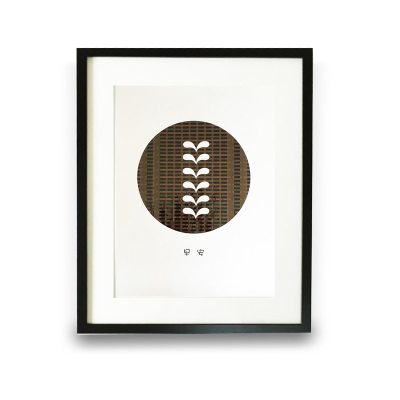 拿铁拉花音乐面料早安系列海报 - 咖啡 - 其他材质 白色