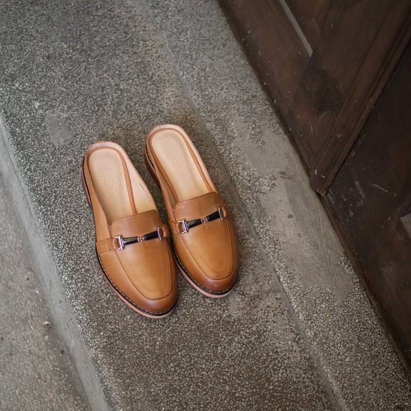 穆勒拖_擦色棕  35-43 - 女款牛津鞋/乐福鞋 - 真皮 咖啡色