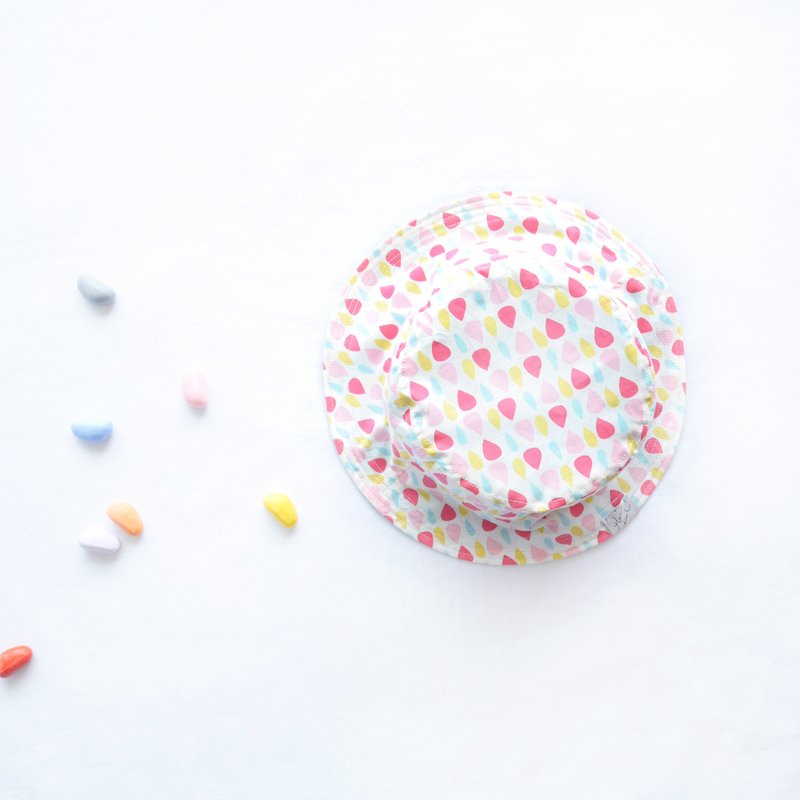 夏日双面渔夫帽系列 | 草莓色糖果 - 帽子 - 棉．麻 粉红色