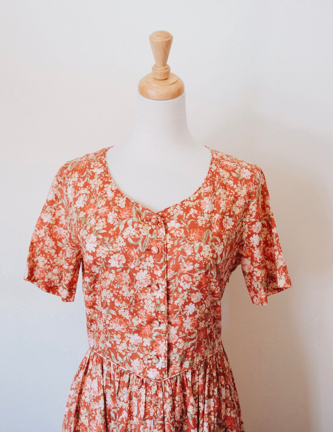 欧洲古着 Laura Ashley dress 粉红碎花古典洋装 - 洋装/连衣裙 - 棉 