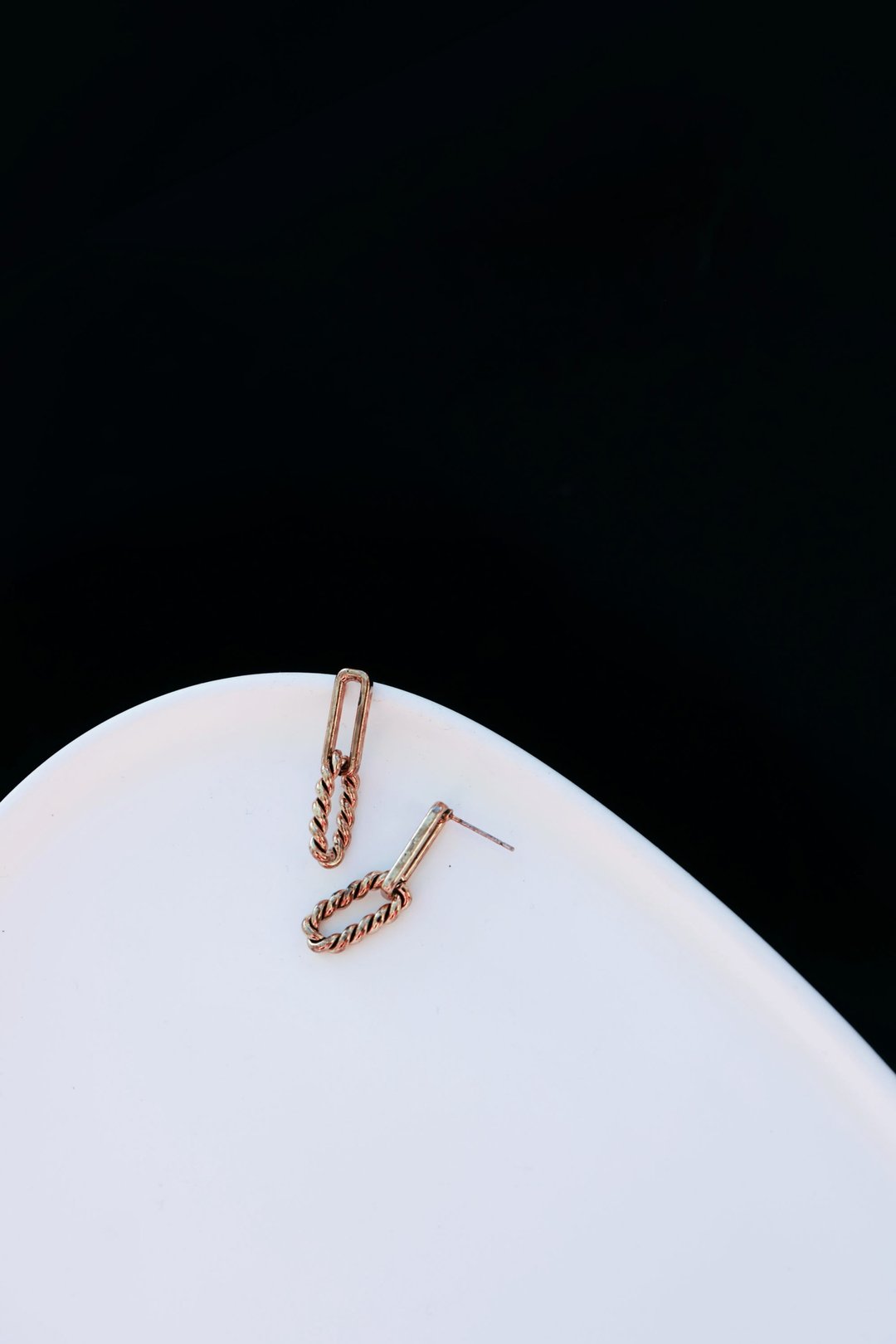 COR-DATE / UNISEX / 麻花链条耳环 - 耳环/耳夹 - 其他金属 