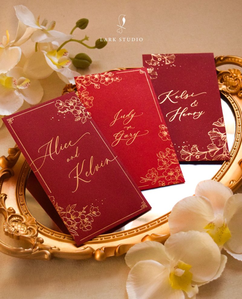 【定制化】烫金花纹利是封100入 - 红包/春联 - 纸 红色