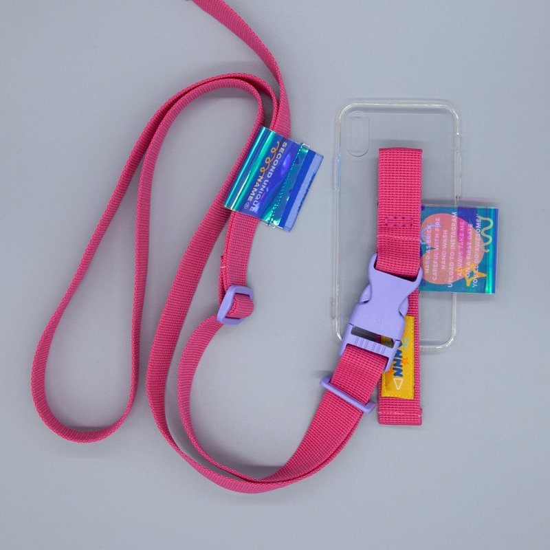 CROSS LIGHT PURPLE HOTPINK 宽版背带手机壳 亮粉 - 手机壳/手机套 - 塑料 粉红色