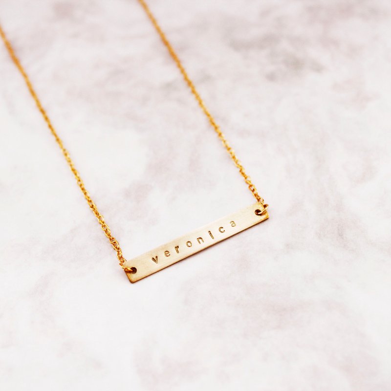 极简个性专属锁骨黄铜项链 定制化 手敲字母 纪念 生日 礼物 - 项链 - 其他金属 金色
