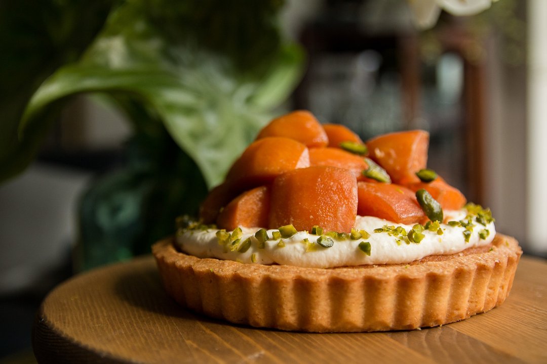 酒煮柿子白奶酪甜塔 persimmon cheese tart - 咸派/甜派 - 新鲜食材 
