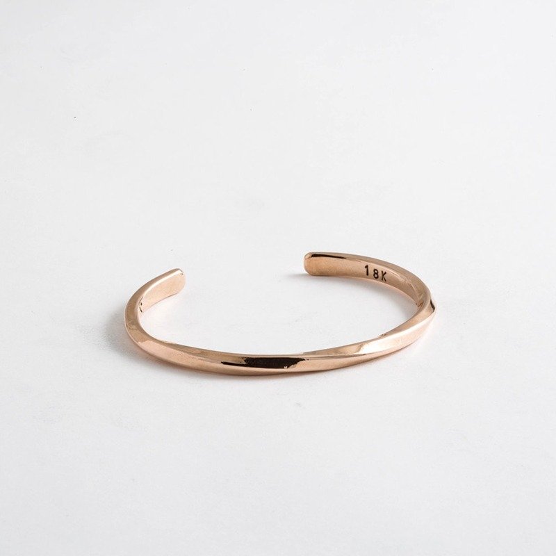 [订制款] 美国匹兹堡职人品牌 Studebaker Metals 纯手工锻造 Studebaker Cuff 18K 黄金手环 - 手链/手环 - 其他金属 