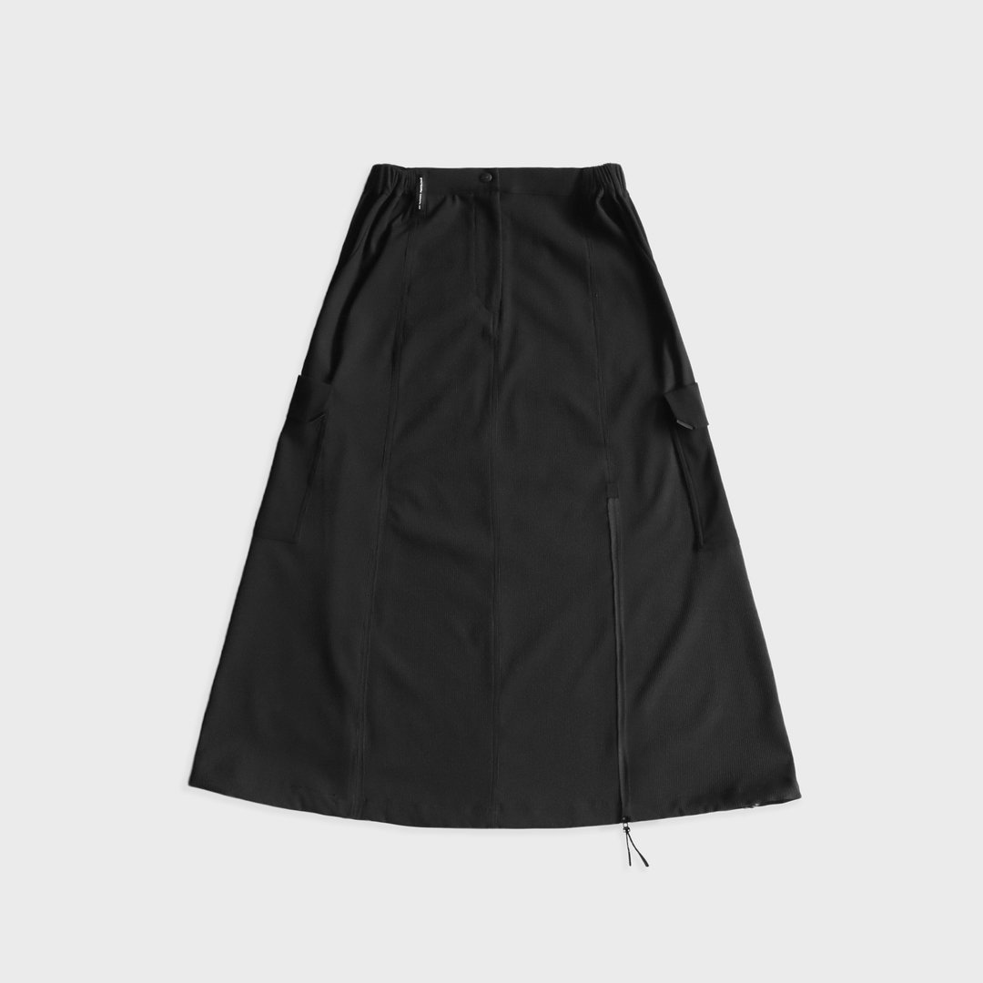 DYCTEAM - RePET patch pocket work long skirt (black) - 裙子 - 其他材质 黑色