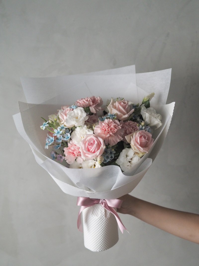 梦幻优雅粉蓝色花束_鲜花 - 干燥花/捧花 - 植物．花 粉红色