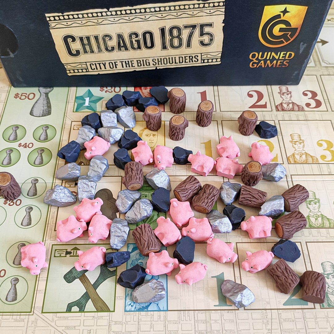 与大肩之城棋盘游戏兼容的豪华资源代币。 - 桌游/玩具 - 其他材质 