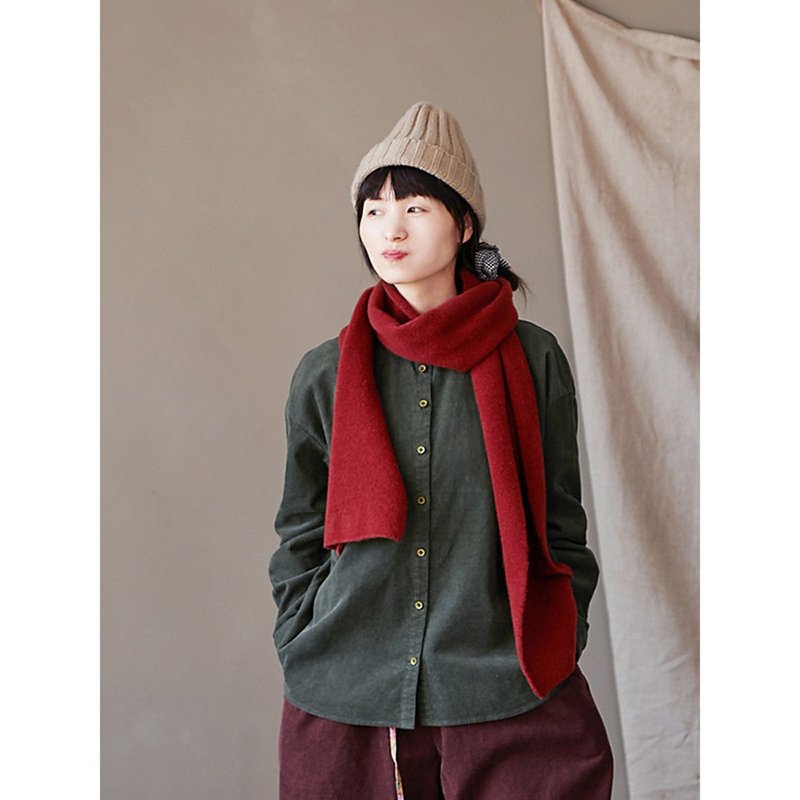 安哥拉红羊毛软糯蓬松细腻轻巧复古百搭保暖围巾 - 围巾/披肩 - 棉．麻 