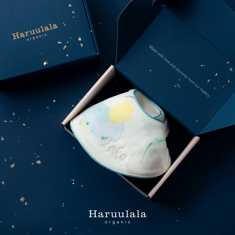 日本Haruulala【男宝 围兜兜礼物】口水巾礼盒 有机棉 - 围嘴/口水巾 - 棉．麻 白色