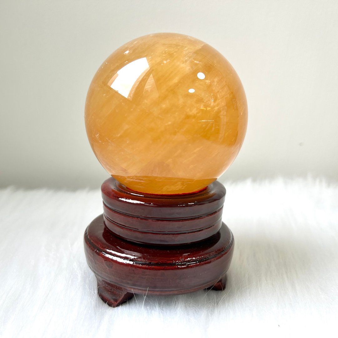 黄方解石球 | 水晶 | 水晶球 | 水晶摆件 - 摆饰 - 水晶 黄色