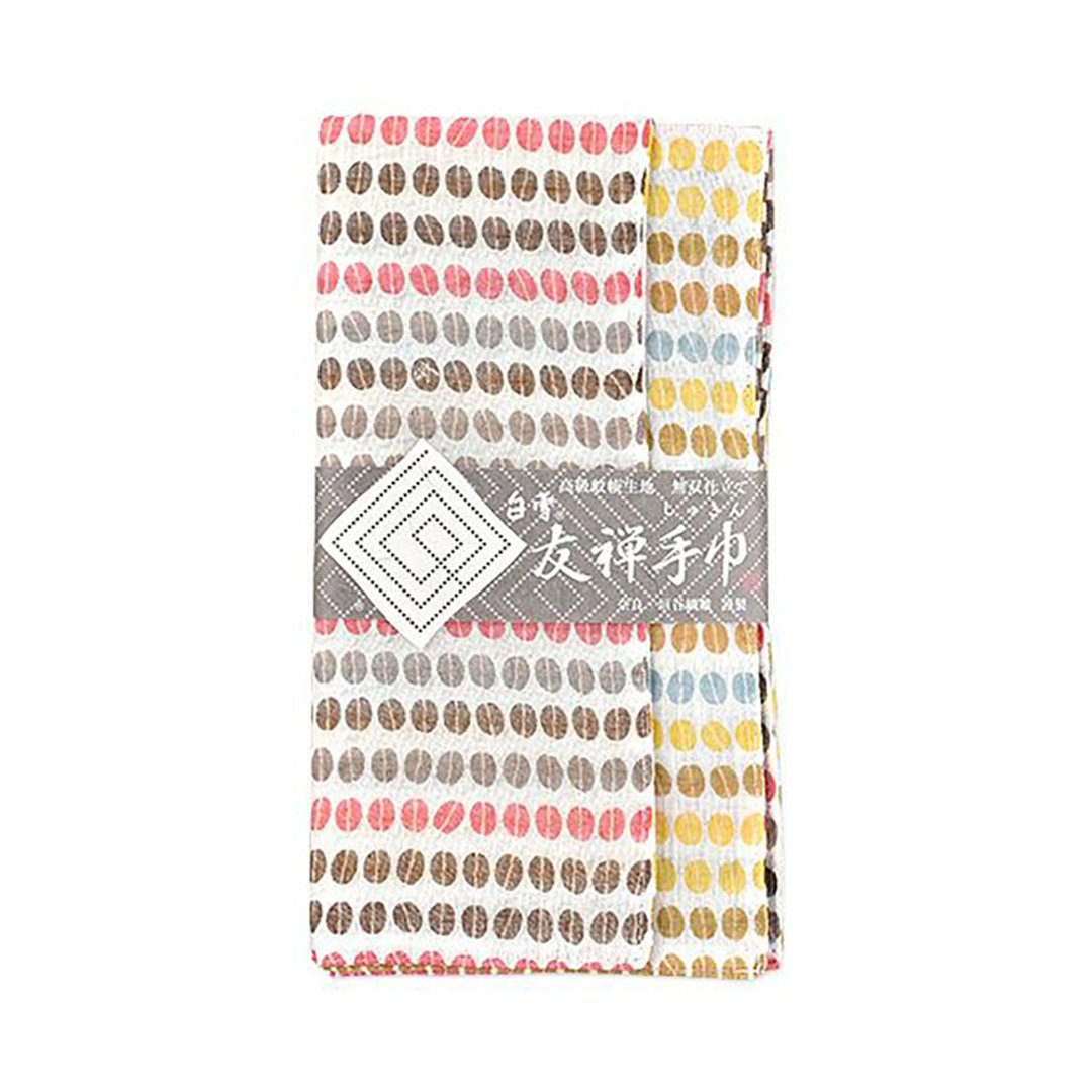 京友禅染双面巾 / COFFEE BEANS 深煎/浅煎 - 餐垫/桌巾 - 棉．麻 白色