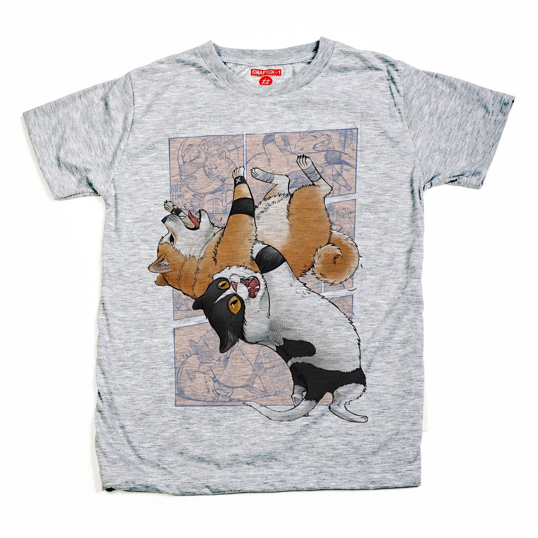 T-shirt 短袖 Chapter One 猫抓狗 男女皆宜 棉混纺 柔软舒适 - 男装上衣/T 恤 - 棉 白色
