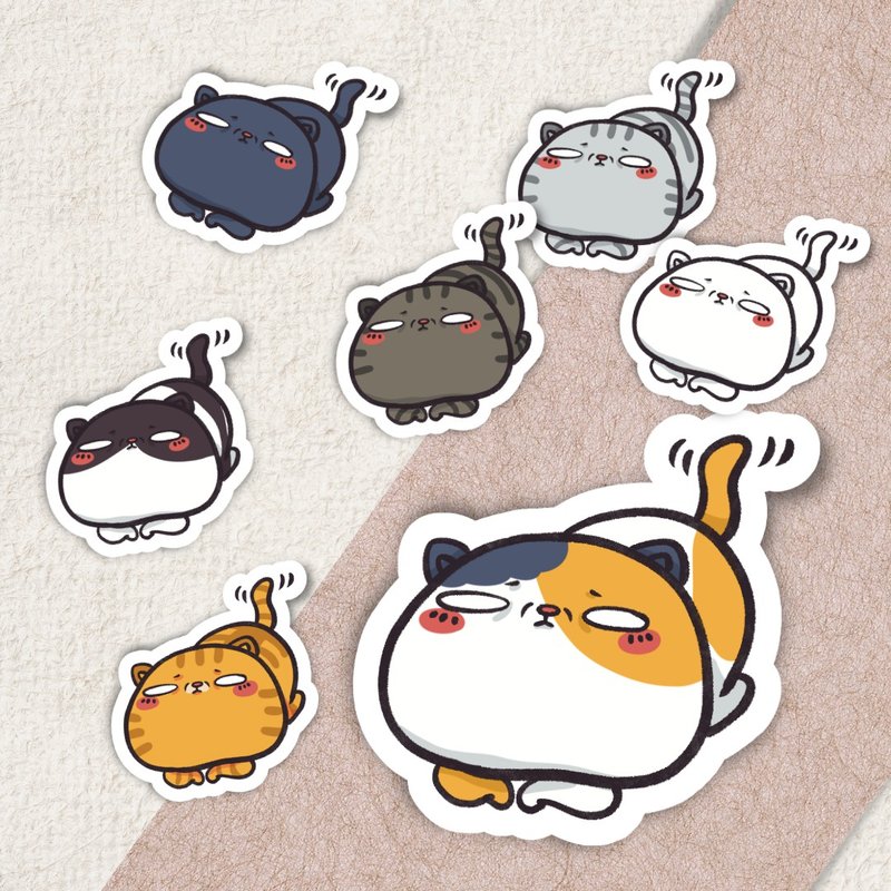 猫咪贴纸 / 霸托求求你 / pvc / 5cm - 贴纸 - 其他材质 多色