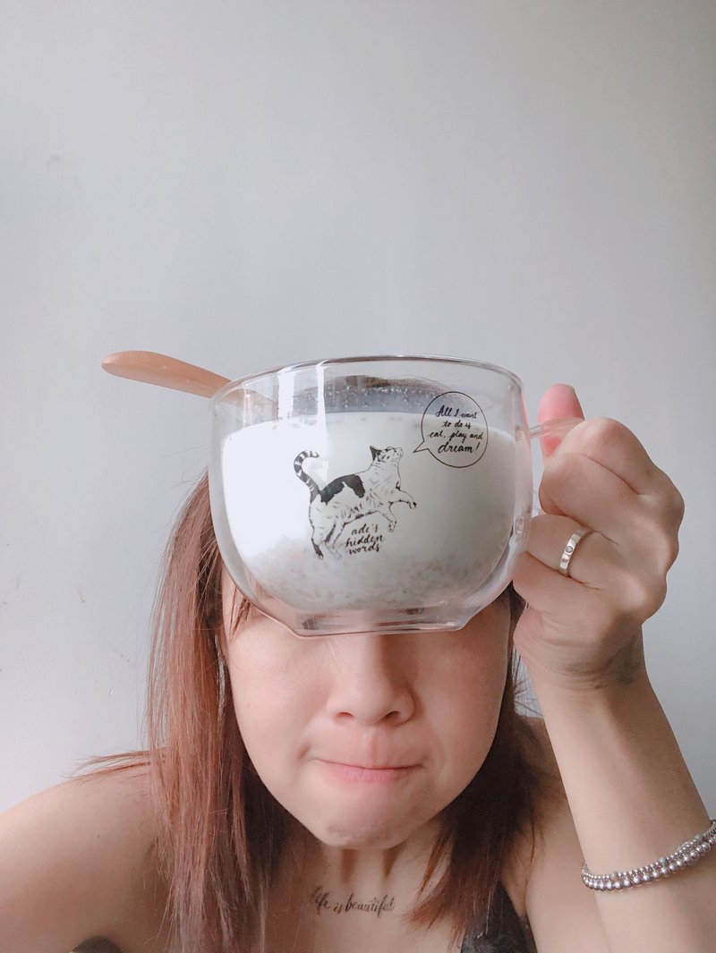 派对动物玻璃杯-猫 - 保温瓶/保温杯 - 玻璃 透明