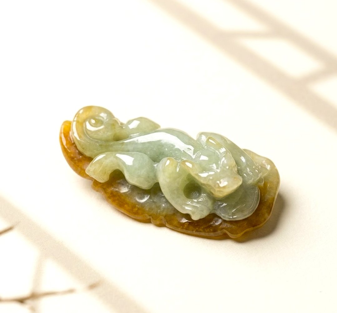 【招财神兽】飘黄翡翠貔貅 |天然缅甸玉翡翠A货 | 送礼 - 吊饰 - 玉石 多色