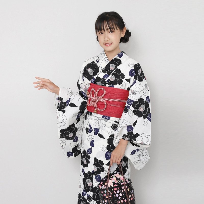 浴衣 腰封 2件组 儿童 130/140 x23-8 - 其他 - 棉．麻 黑色