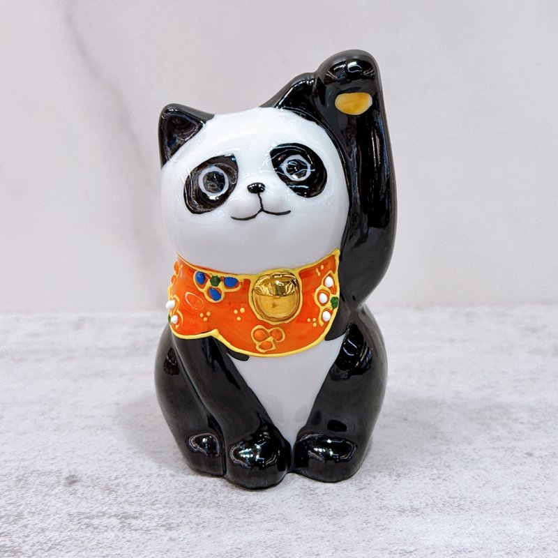 【熊趣萌韵】日本九谷烧招财猫 | 熊猫 - 3.2号 - 摆饰 - 瓷 多色
