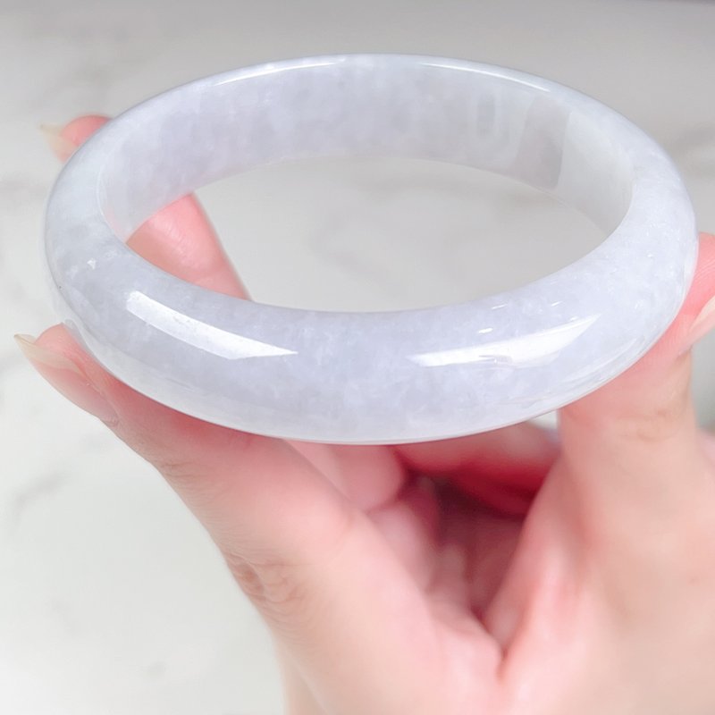 紫罗兰翡翠手镯 | 19围 | 天然缅甸玉翡翠A货 | 送礼 - 手链/手环 - 玉石 紫色