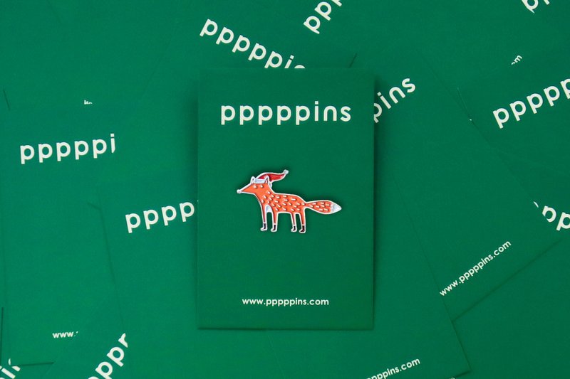 Fox 狐狸 珐琅别针 - 徽章/别针 - 其他金属 橘色