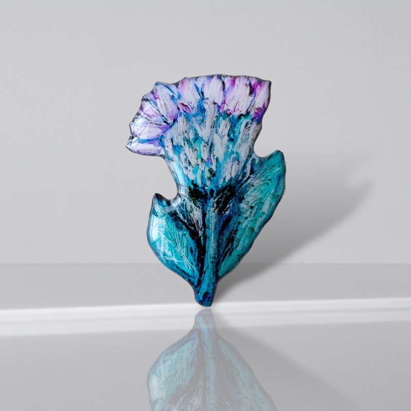 野花胸针 - 胸针 - 树脂 紫色