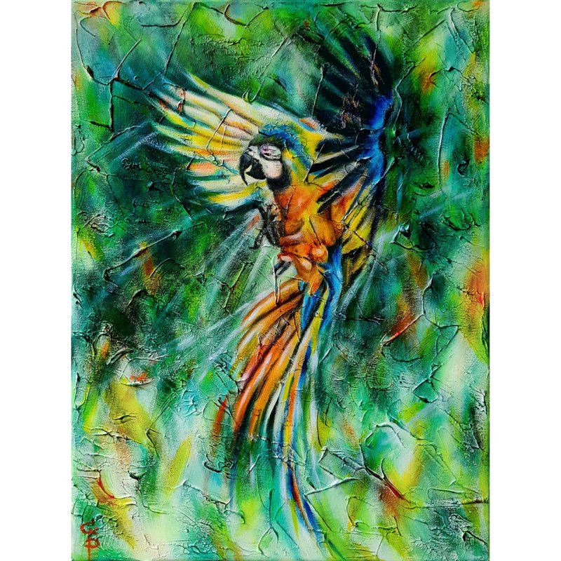 金刚鹦鹉鹦鹉油画油画原创雀压克力艺术品 - 墙贴/壁贴 - 其他材质 多色