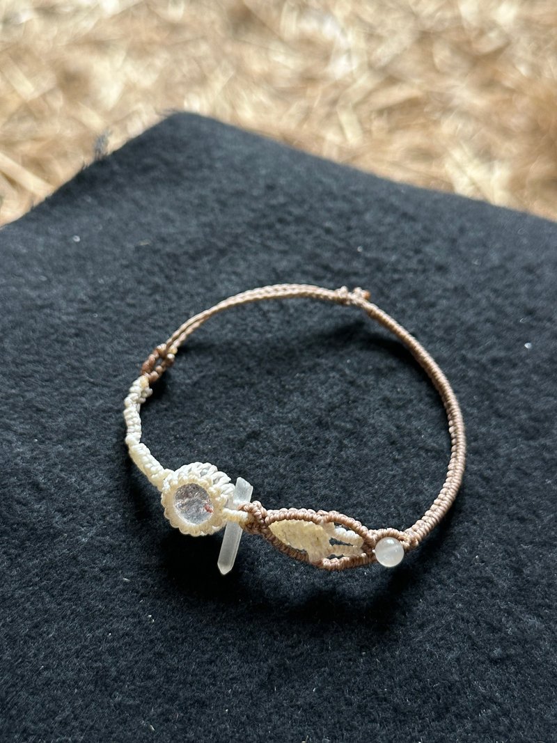 彼岸花双色编织手环 - 手链/手环 - 水晶 白色