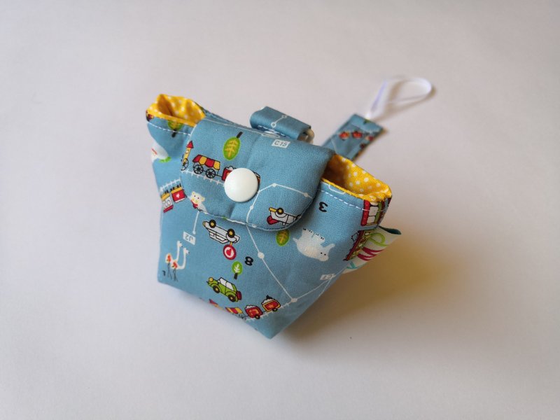 奶嘴夹 奶嘴收纳袋 组合 车车地图 - 奶瓶/奶嘴 - 棉．麻 灰色