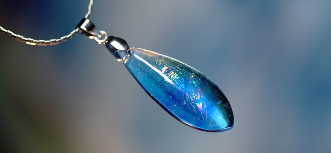 [Made to order] Sea jewel --A drop of the sea-- - 项链 - 玻璃 蓝色