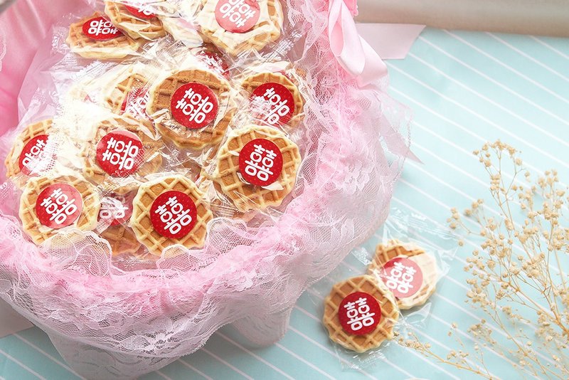 小囍饼-手烧煎饼X100片+大提篮X1个(限宅配) 婚礼 送客 喜宴 饼干 - 零食/点心 - 新鲜食材 红色