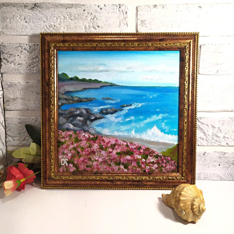 风景画 海油画 Coastal Wall Art 山水画 海油画框画 原画 客厅 - 画框/相框 - 其他材质 多色