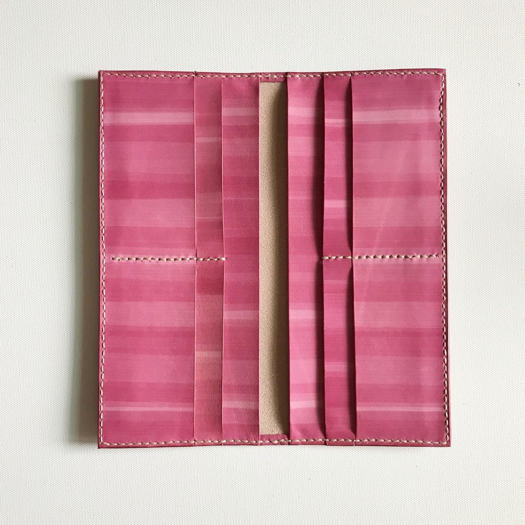 真皮长夹_8卡层_2钞票层_胭脂粉_bi-fold wallet - 皮夹/钱包 - 真皮 粉红色