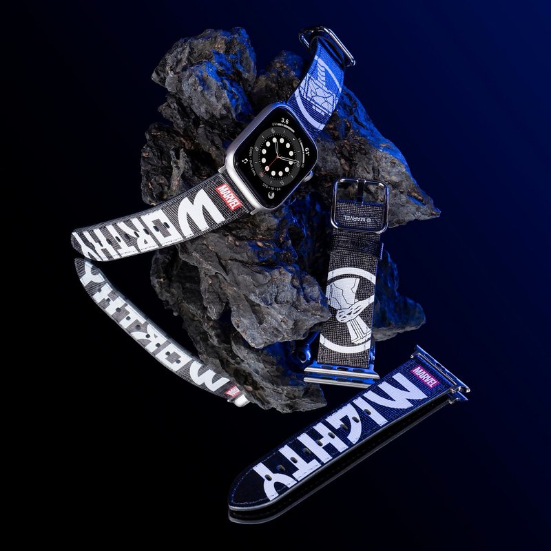 漫威-雷神奇侠爱与雷霆十字压纹牛皮革Apple Watch真皮表带1-8,SE - 表带 - 真皮 
