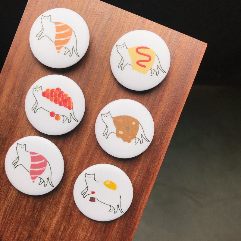 白饭猫咪 小胸章 - 徽章/别针 - 塑料 白色