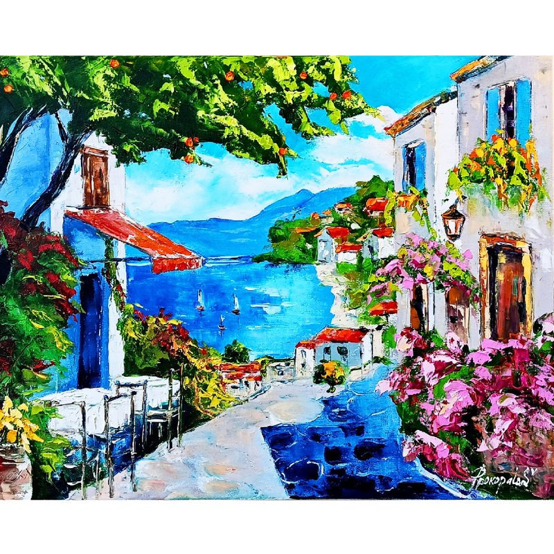 索伦托绘画 意大利 原创艺术 厚涂油画 16x20 意大利 - 墙贴/壁贴 - 其他材质 