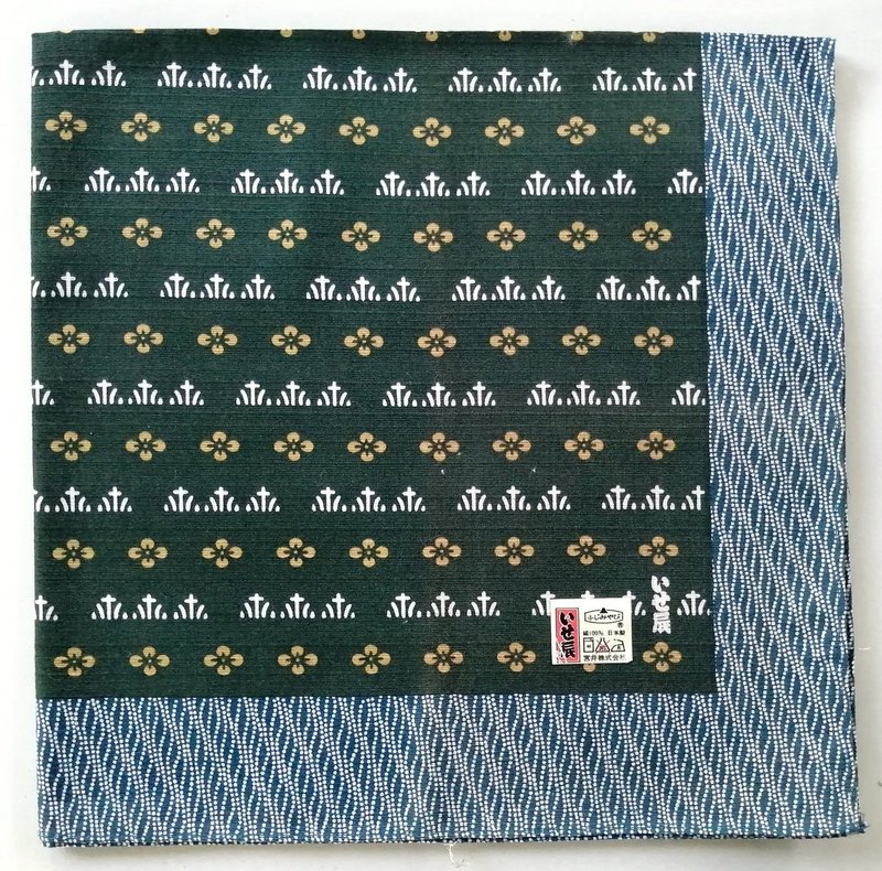 日本复古手帕 Furoshiki 礼品包装 20 x 20 英寸 - 手帕/方巾 - 棉．麻 绿色