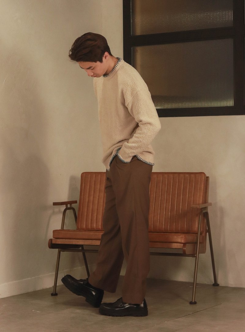 *现货 限定优惠*浮生系列 两侧双外折西裤 - 男士长裤 - 其他材质 咖啡色