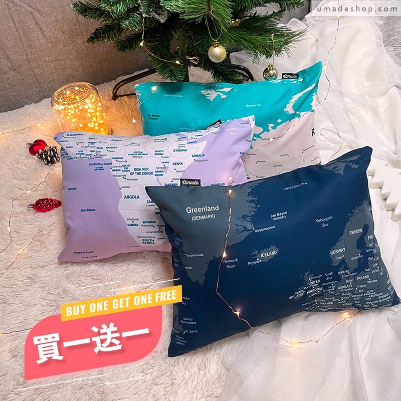 UMade地图靠枕(买一送一) - Throw Pillows 午休枕 车枕 抱枕 - 枕头/抱枕 - 聚酯纤维 多色