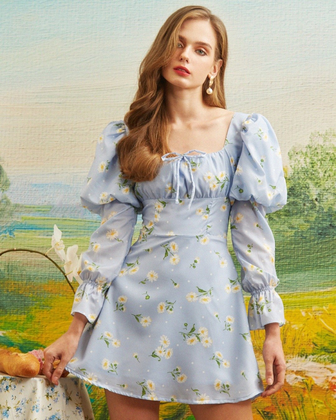 Claudia dress(Blue) - 洋装/连衣裙 - 棉 蓝色