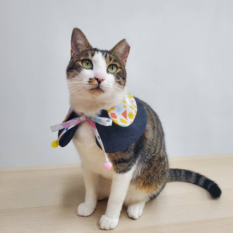 新竹手作体验课程—毛小孩/宠物项圈 球球绑带蝴蝶结 双面可戴 - 编织/羊毛毡/布艺 - 棉．麻 