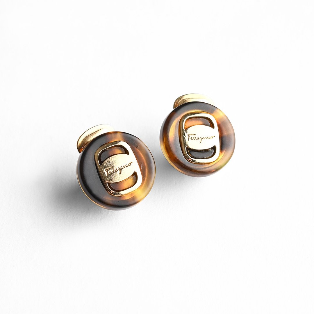 Ferragamo 古董耳环/ 古董饰品、古董精品、二手精品、日本中古 - 其他 - 其他材质 咖啡色