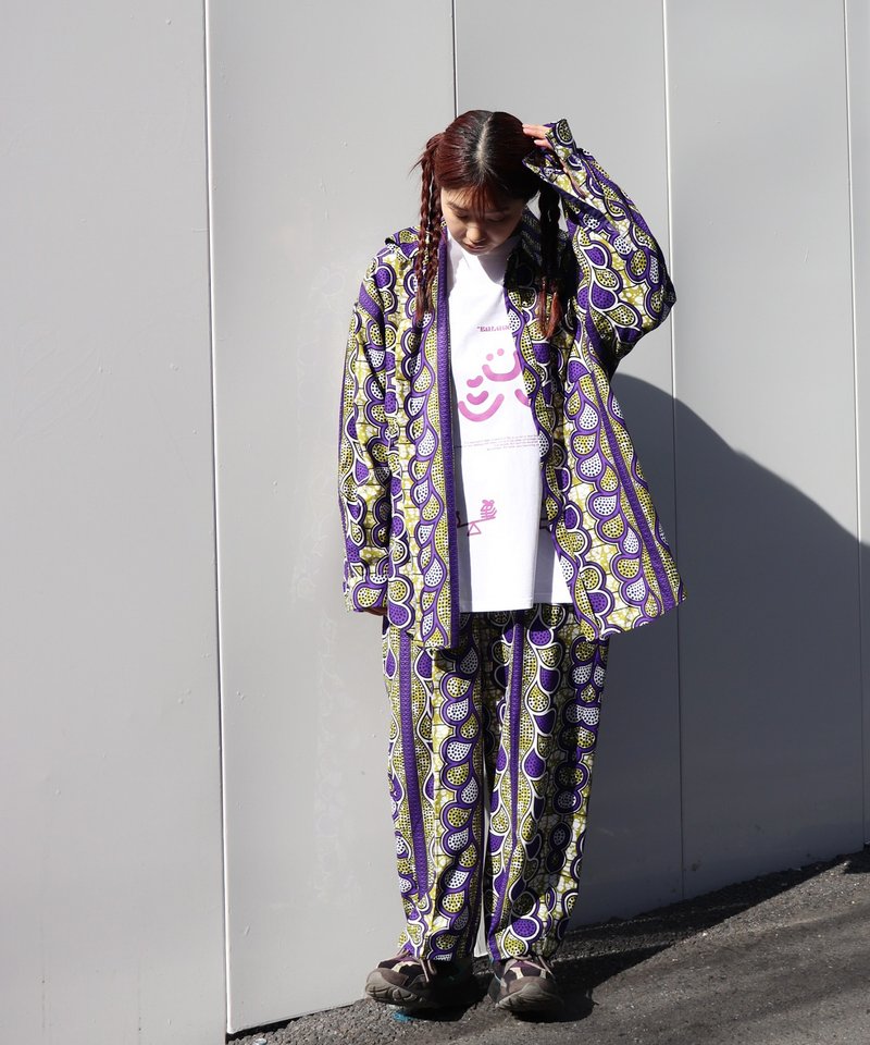 AFRICA EASY TUCK PANTS (BUTTER FRUIT) - 中性裤装 - 聚酯纤维 紫色