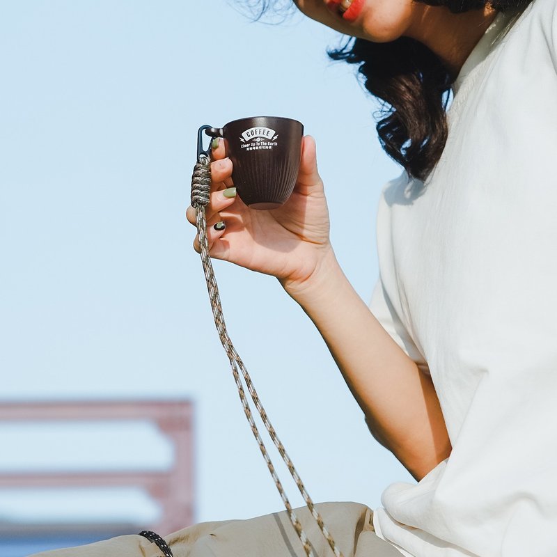 环保咖啡渣杯露营杯配挂绳 - 90ml / 3oz - 其他杯子 - 树脂 咖啡色