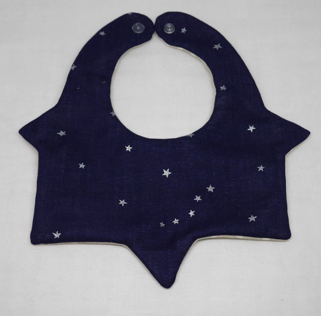 Japanese Handmade 8-layer-gauze Baby Bib - 围嘴/口水巾 - 棉．麻 蓝色