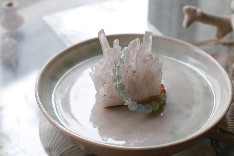 手拉坏气质点点绿陶盘/蛋糕盘/点心盘/饰品盘/烛台 - 盘子/餐盘/盘架 - 陶 绿色