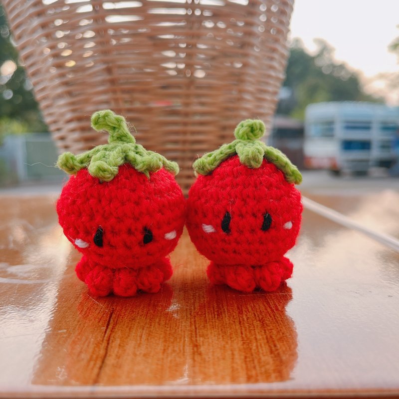 小番茄章鱼，手工钩针玩偶 | Amigurumi 礼物 桌上摆饰 - 玩偶/公仔 - 其他材质 红色