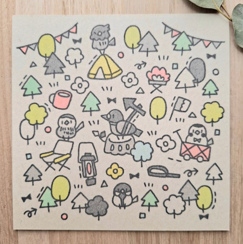 方形明信片 Camp - 卡片/明信片 - 纸 
